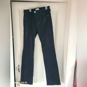 Frame Denim Black Coated Flare Jeans
